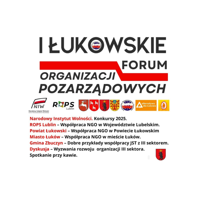 Zaproszenie na I Łukowskie Forum Organizacji Pozarządowych - 28.11.2024 r.