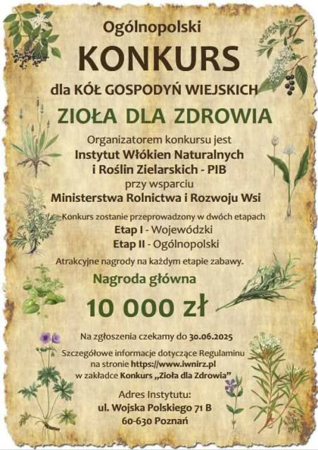 Konkurs dla Kół Gospodyń Wiejskich „Zioła dla zdrowia”