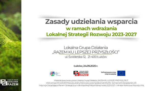 Prezentacja: Zasady udzielania wsparcia w ramach LSR 2023–2027