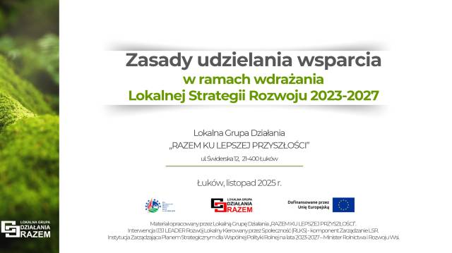 Aktualizacja zasad wsparcia w ramach LSR – nowa prezentacja