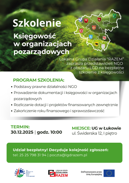 Zaproszenie na szkolenie „Księgowość w organizacjach pozarządowych”