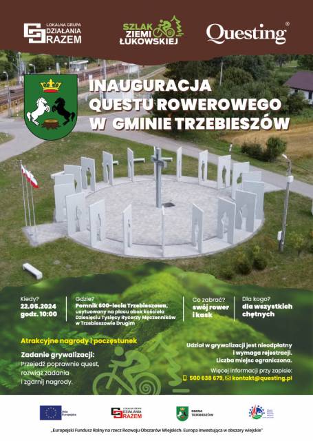 Rowerowy questing na Szlaku Ziemi Łukowskiej w Gminie Trzebieszów – środa 22.05.2024 r. Start: Pomnik 600-lecia w Trzebieszowie 