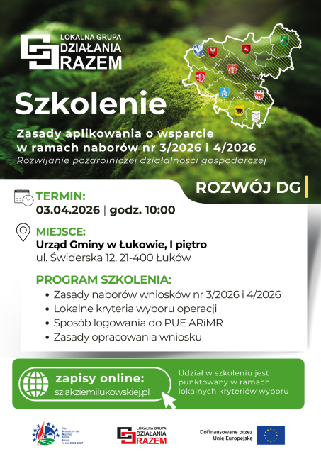 Zaproszenie na szkolenie | ROZWÓJ DG