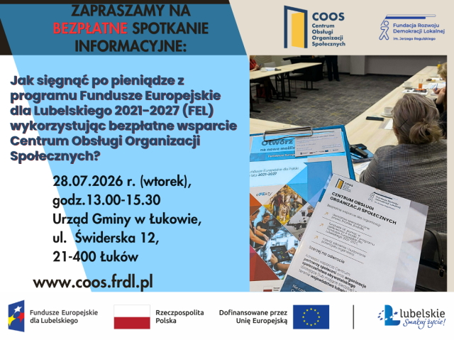 Możliwości pozyskania środków z FEL - spotkanie informacyjne w Łukowie
